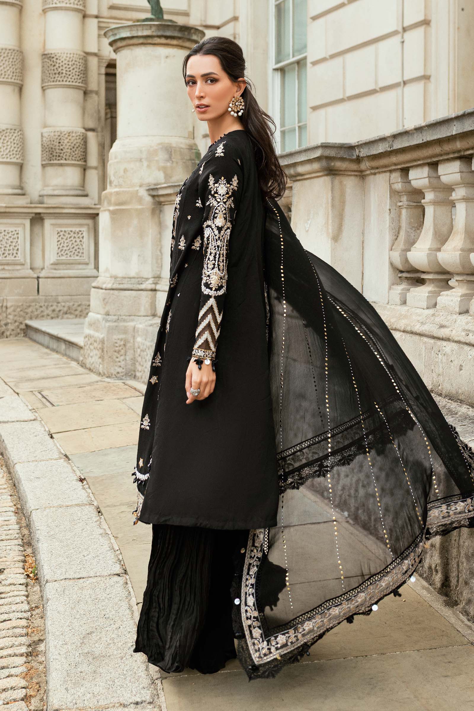 3 Piece Unstitched Embroidered Raw Silk Suit - Image 15