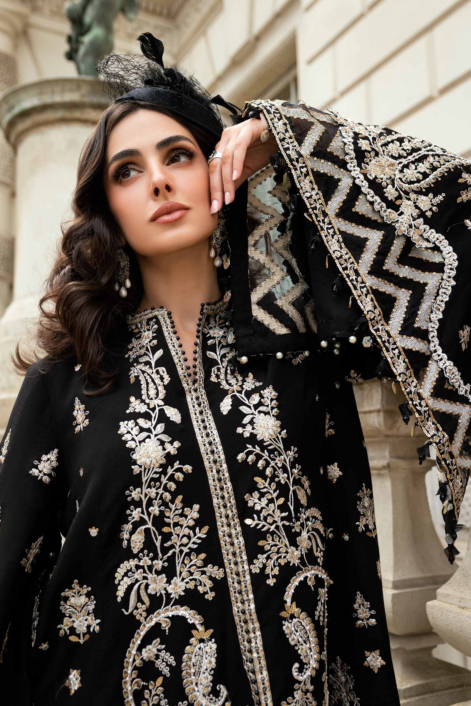 3 Piece Unstitched Embroidered Raw Silk Suit - Image 8