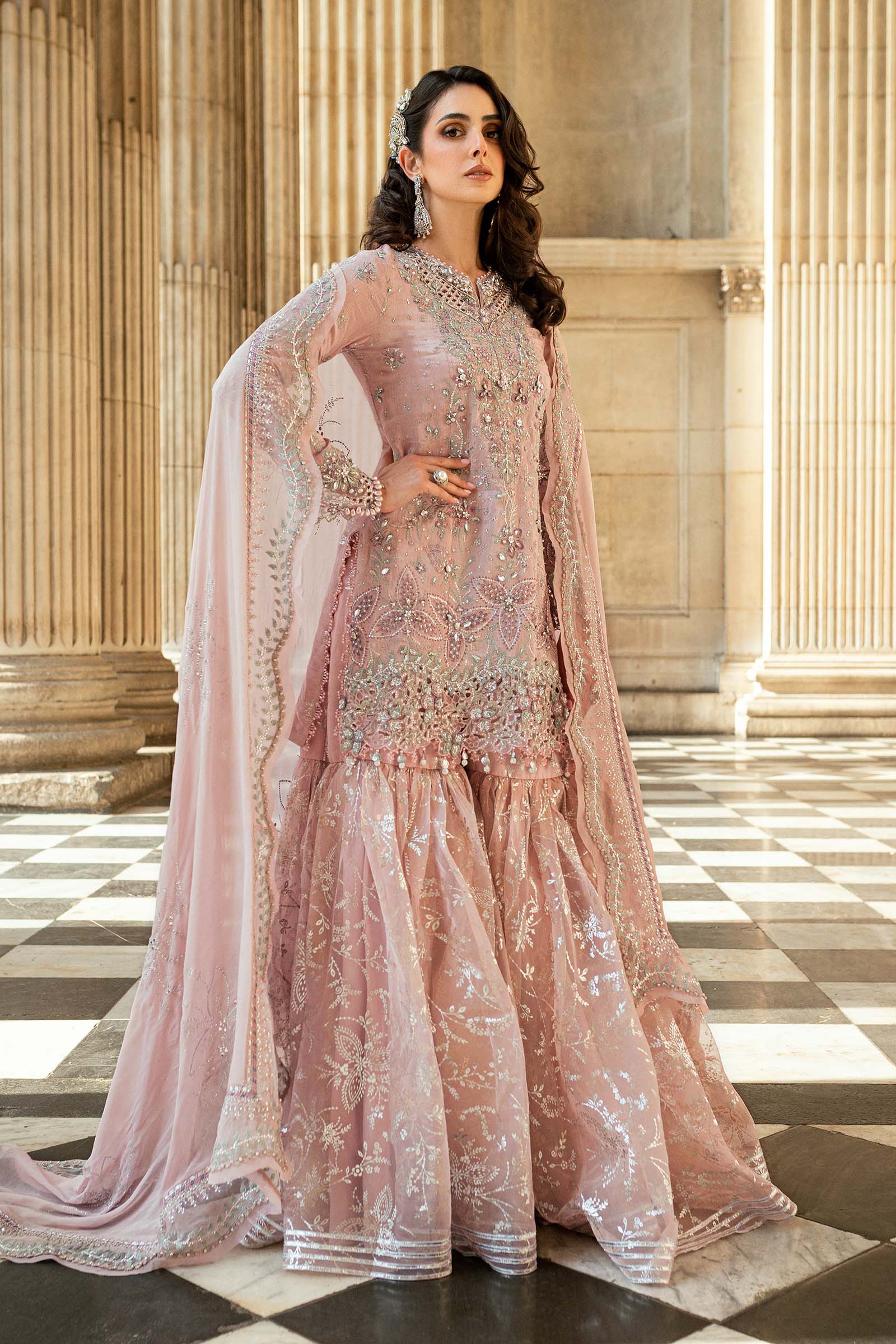 3 Piece Unstitched Embroidered Raw Silk Suit - Image 4