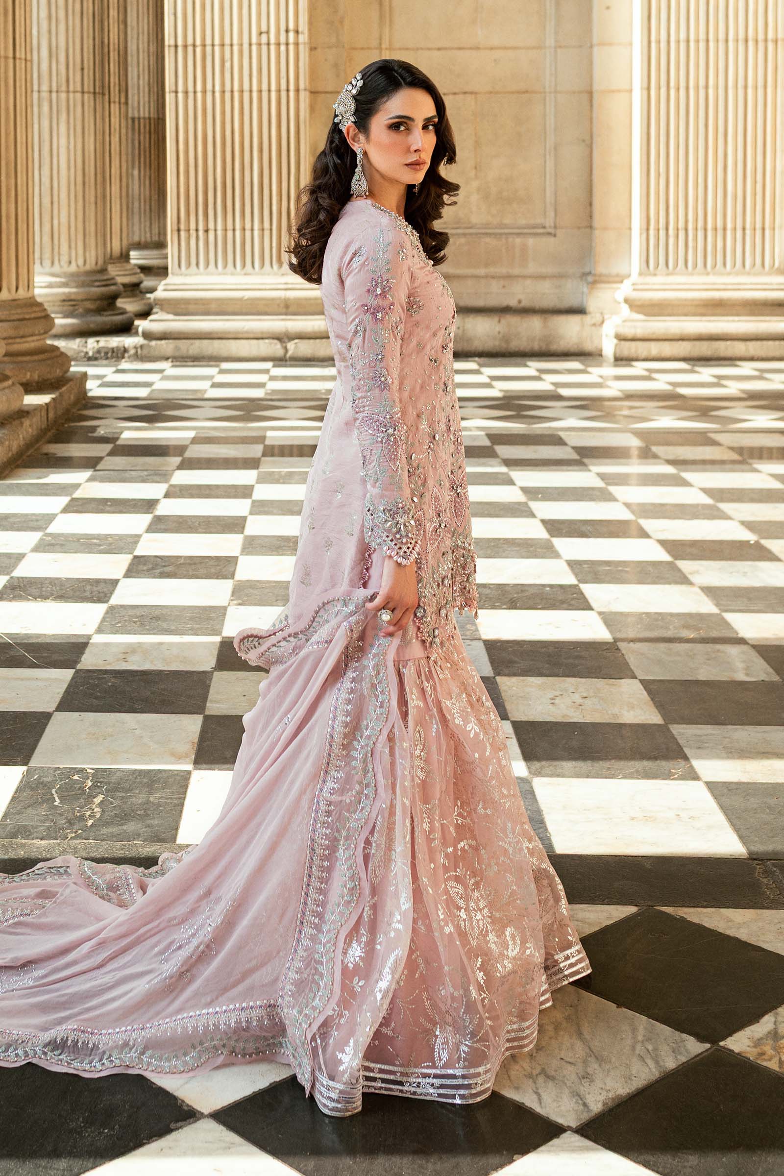 3 Piece Unstitched Embroidered Raw Silk Suit - Image 5
