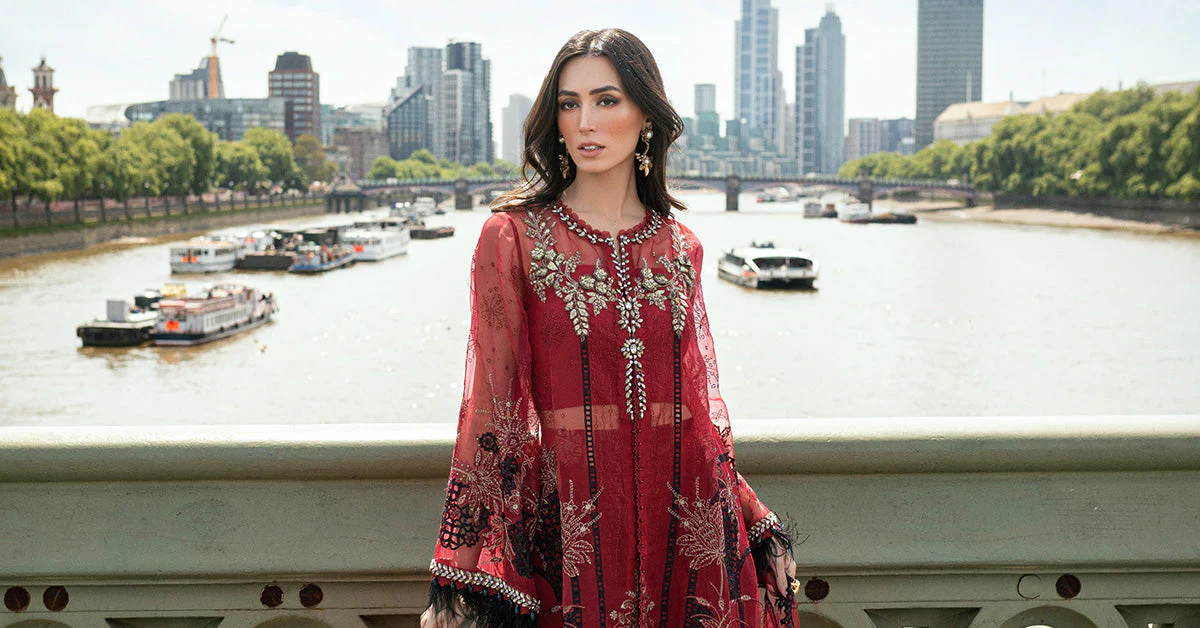 3 Piece Unstitched Embroidered Organza Suit - Image 10