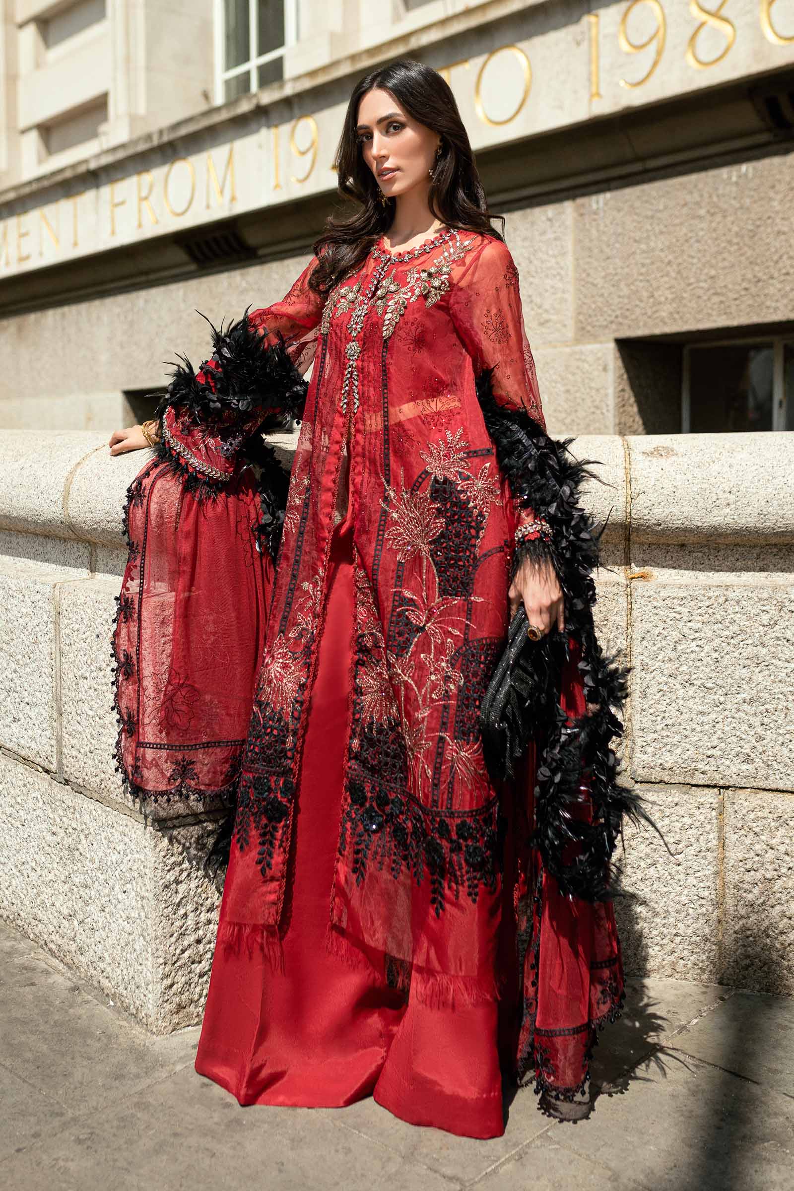3 Piece Unstitched Embroidered Organza Suit - Image 3