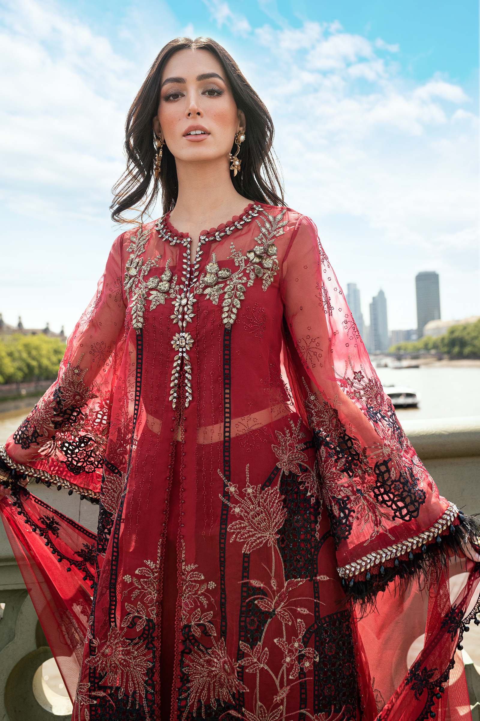 3 Piece Unstitched Embroidered Organza Suit - Image 4