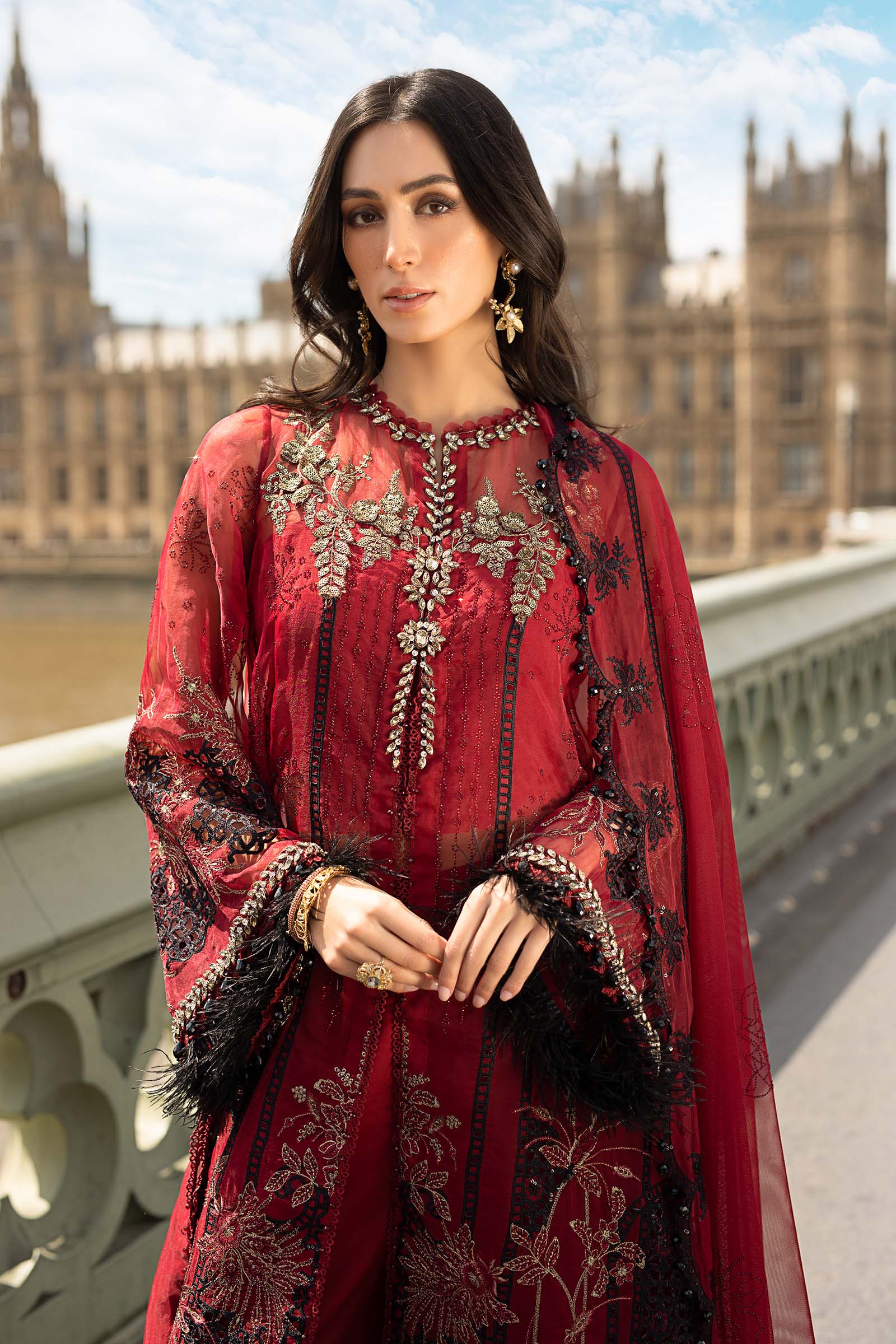 3 Piece Unstitched Embroidered Organza Suit - Image 5
