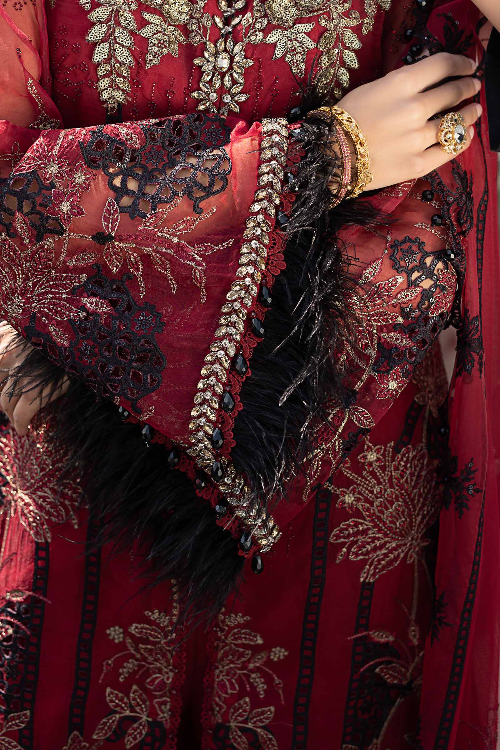 3 Piece Unstitched Embroidered Organza Suit - Image 6