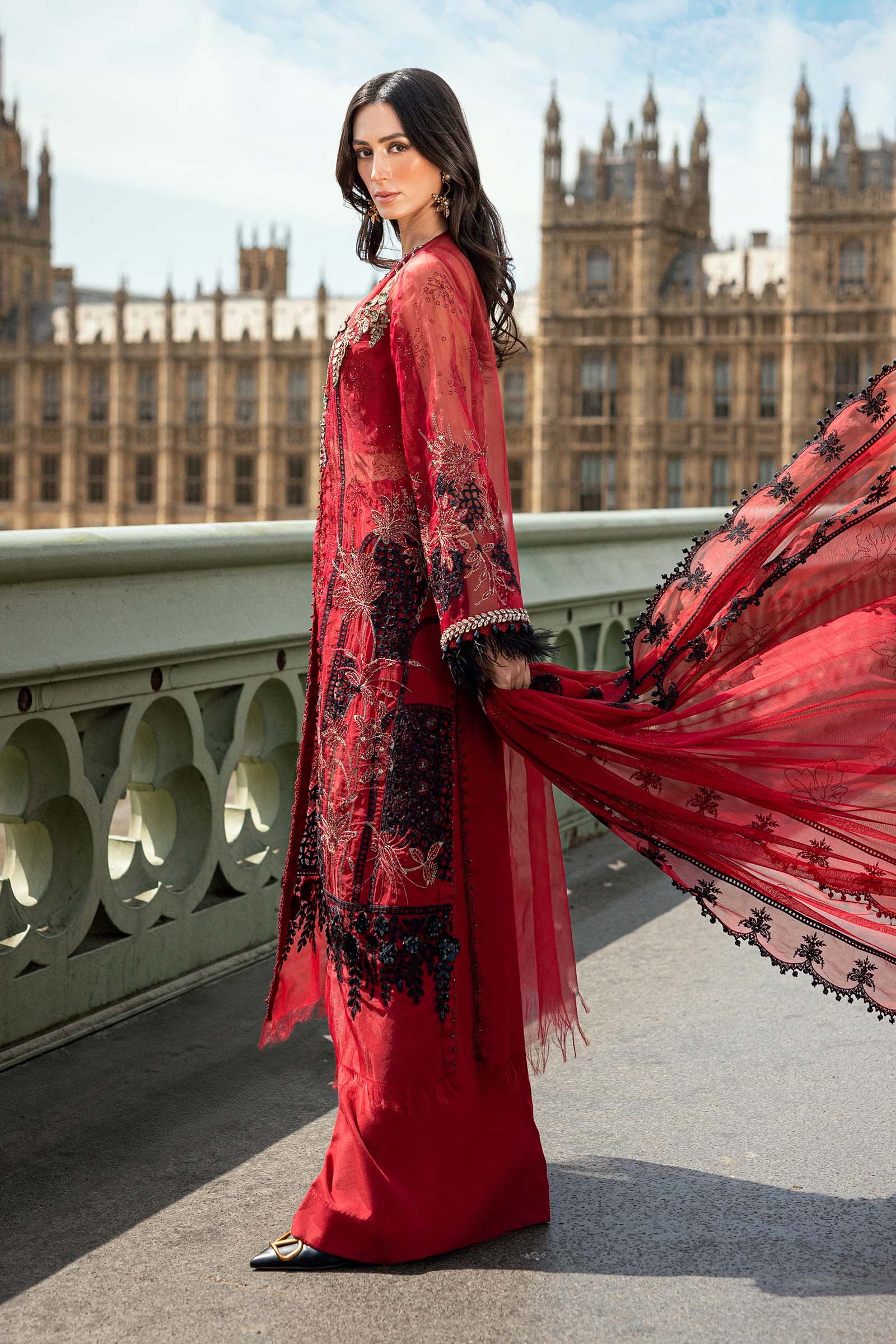 3 Piece Unstitched Embroidered Organza Suit - Image 8