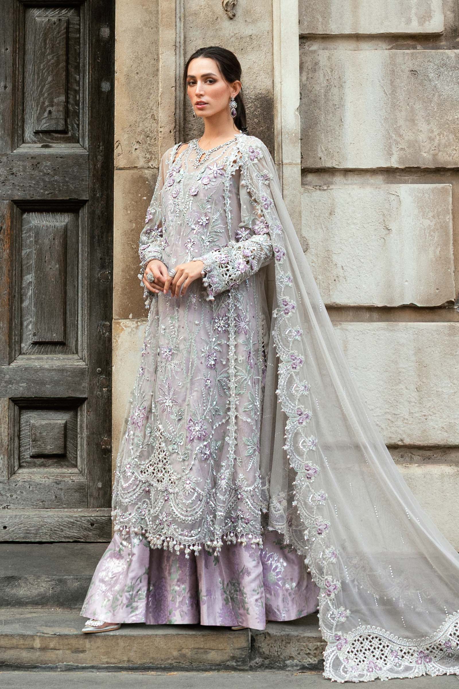 3 Piece Unstitched Embroidered Net Suit - Image 7
