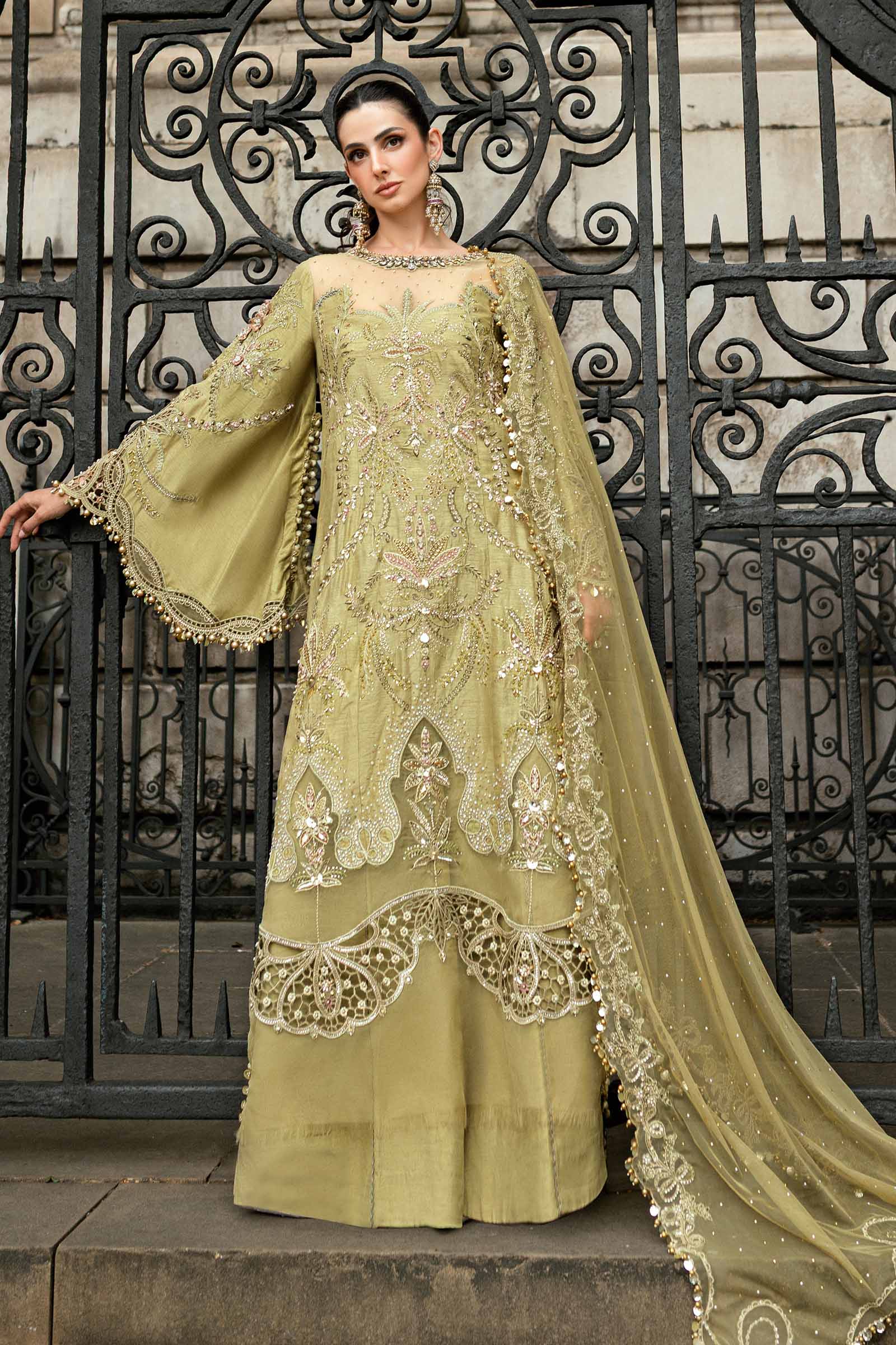 3 Piece Unstitched Embroidered Raw Silk Suit - Image 10