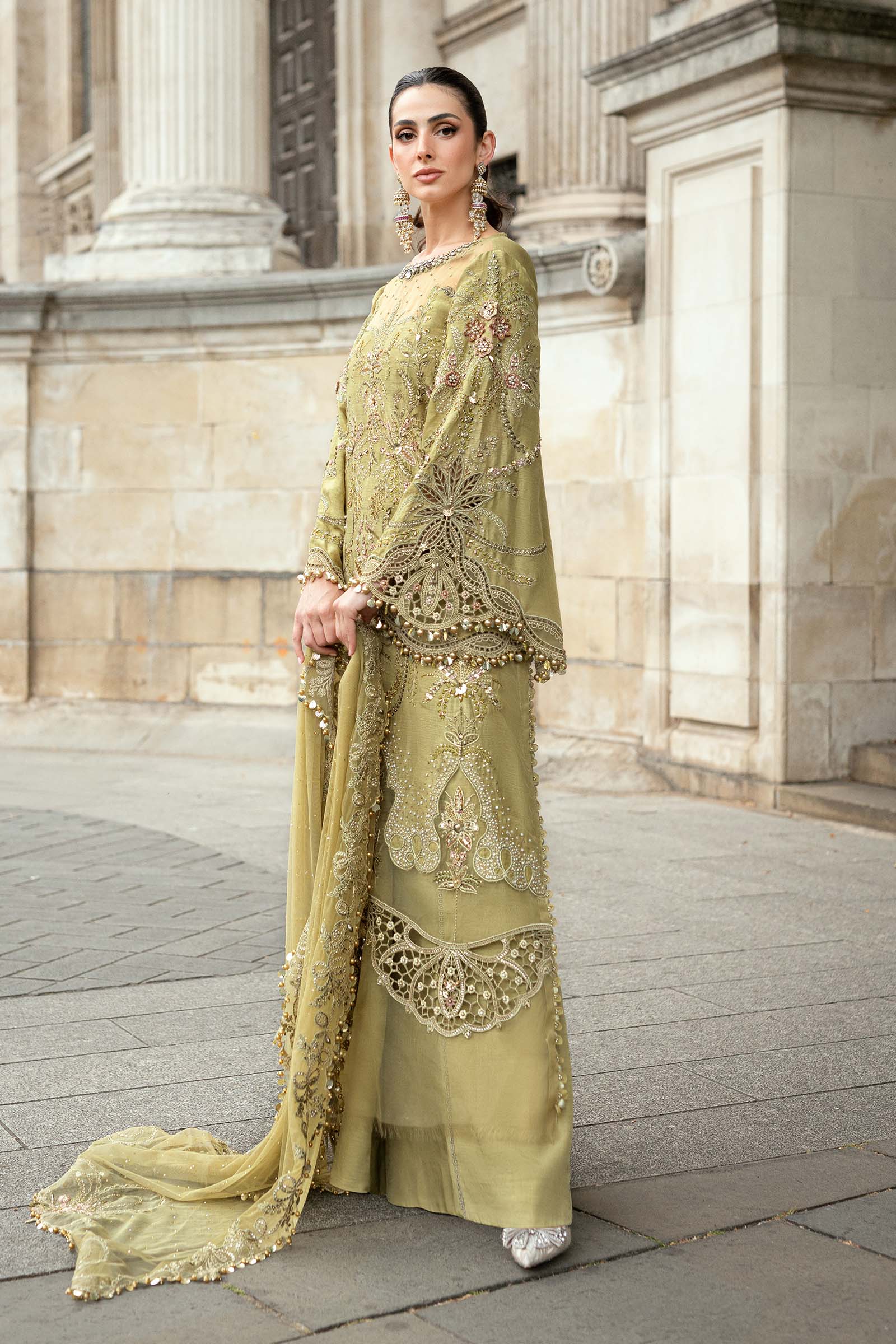 3 Piece Unstitched Embroidered Raw Silk Suit - Image 11