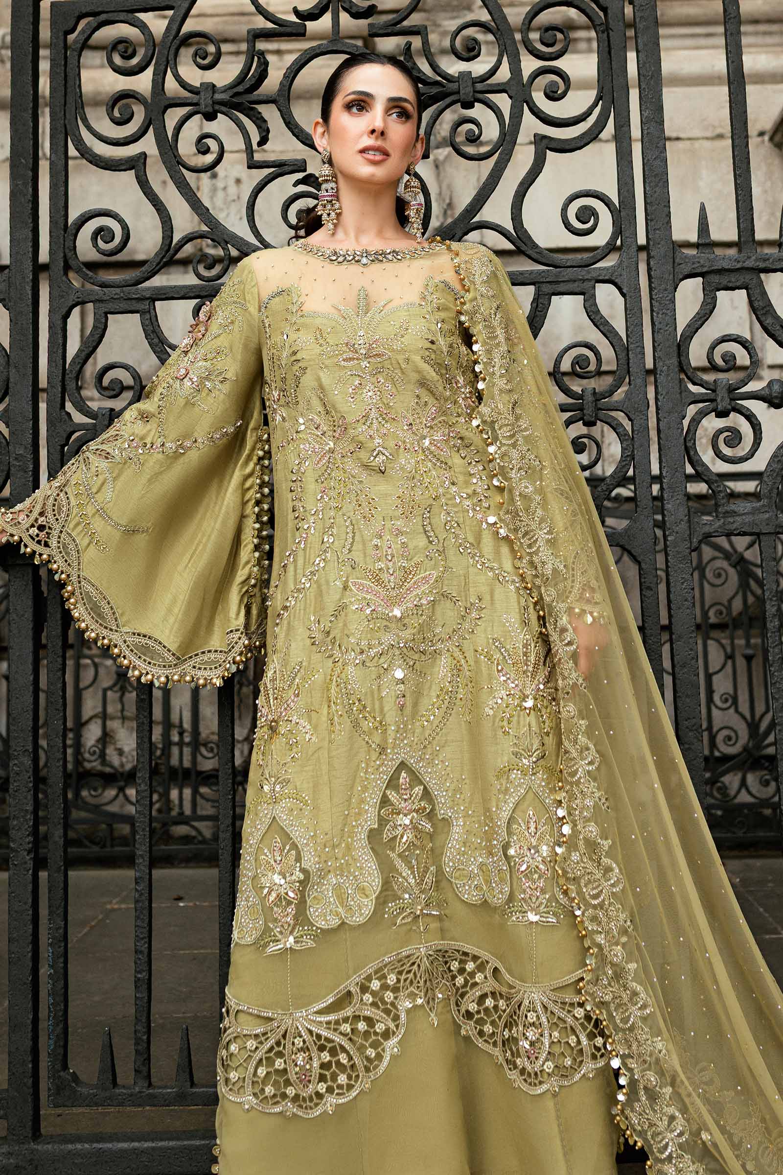 3 Piece Unstitched Embroidered Raw Silk Suit - Image 3