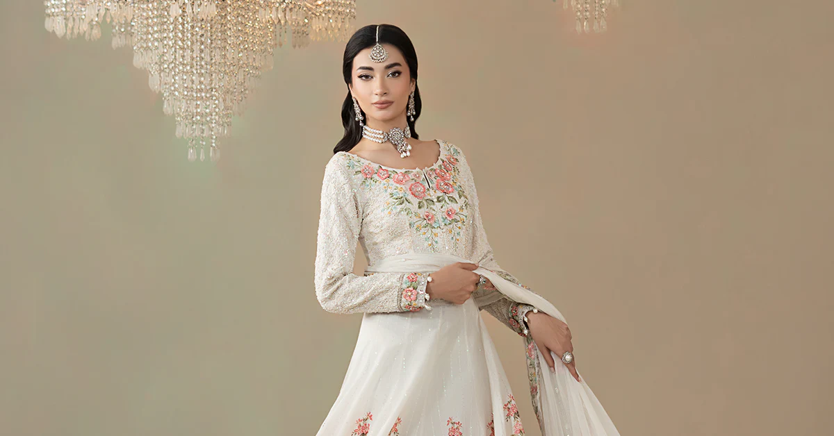 3 Piece Embroidered Raw Silk Suit - Image 10
