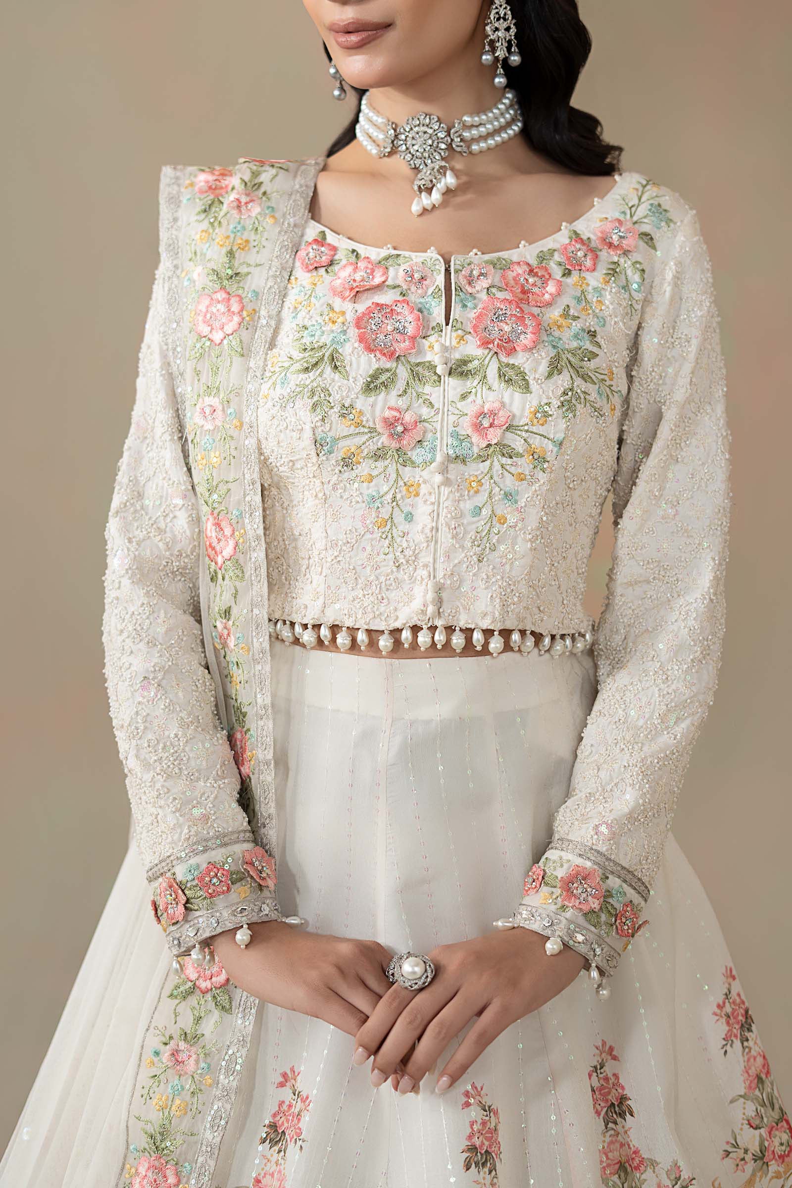 3 Piece Embroidered Raw Silk Suit - Image 4