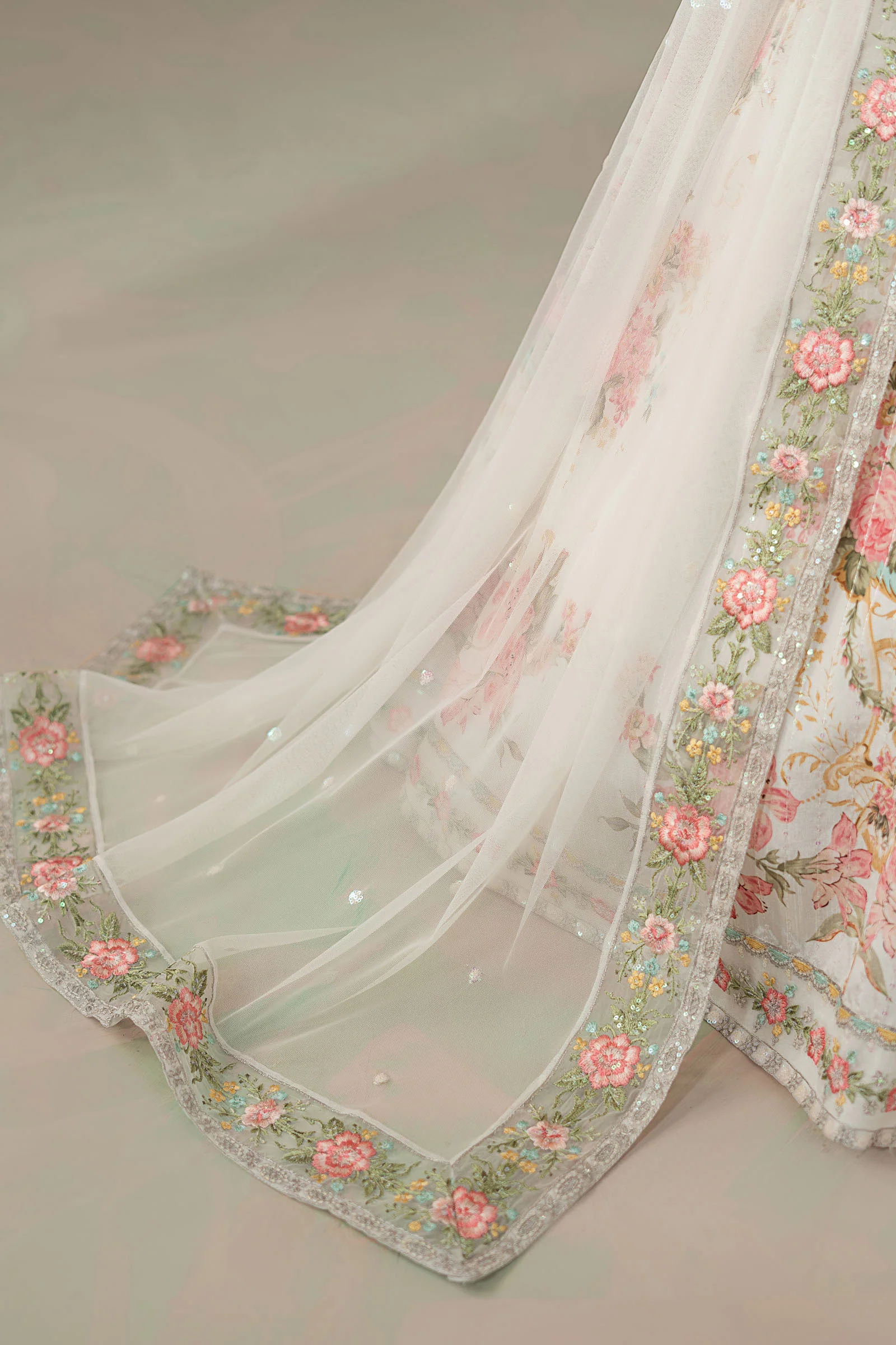 3 Piece Embroidered Raw Silk Suit - Image 5
