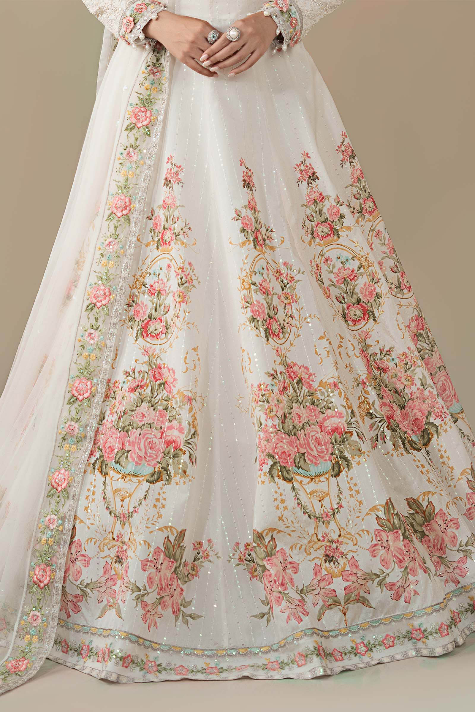 3 Piece Embroidered Raw Silk Suit - Image 6