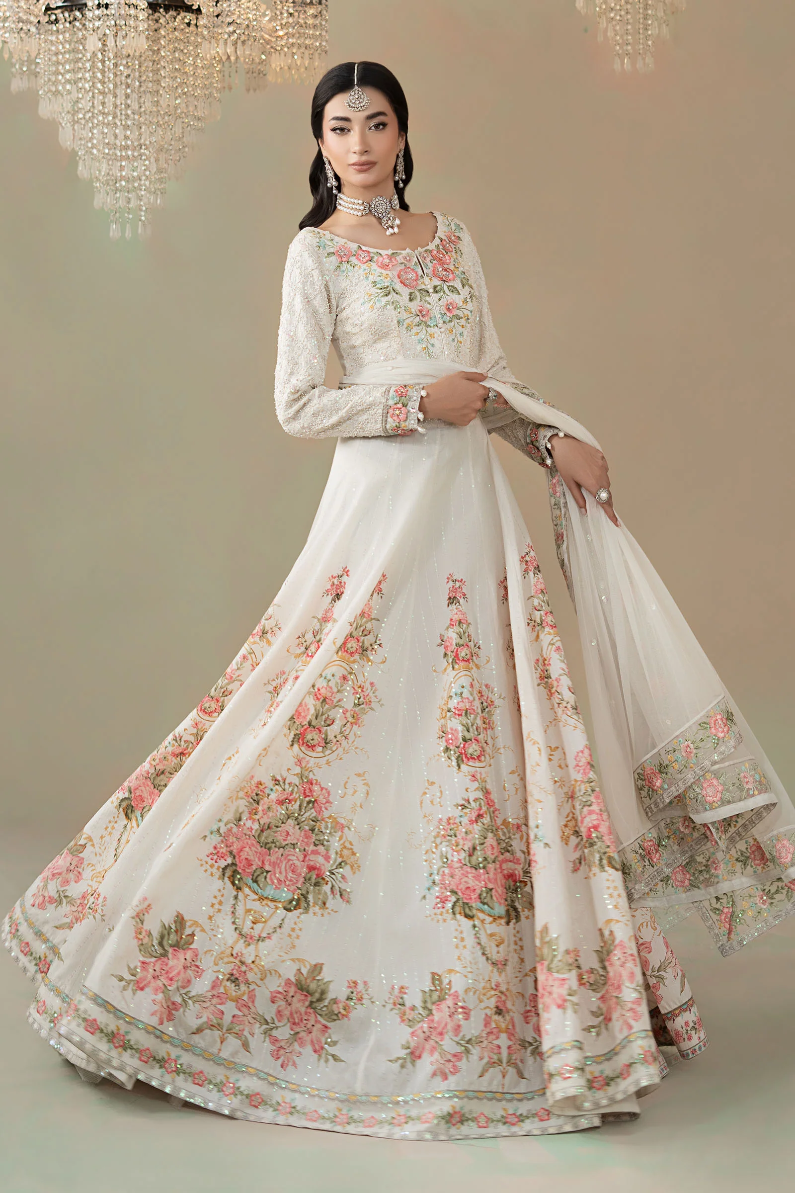 3 Piece Embroidered Raw Silk Suit - Image 7