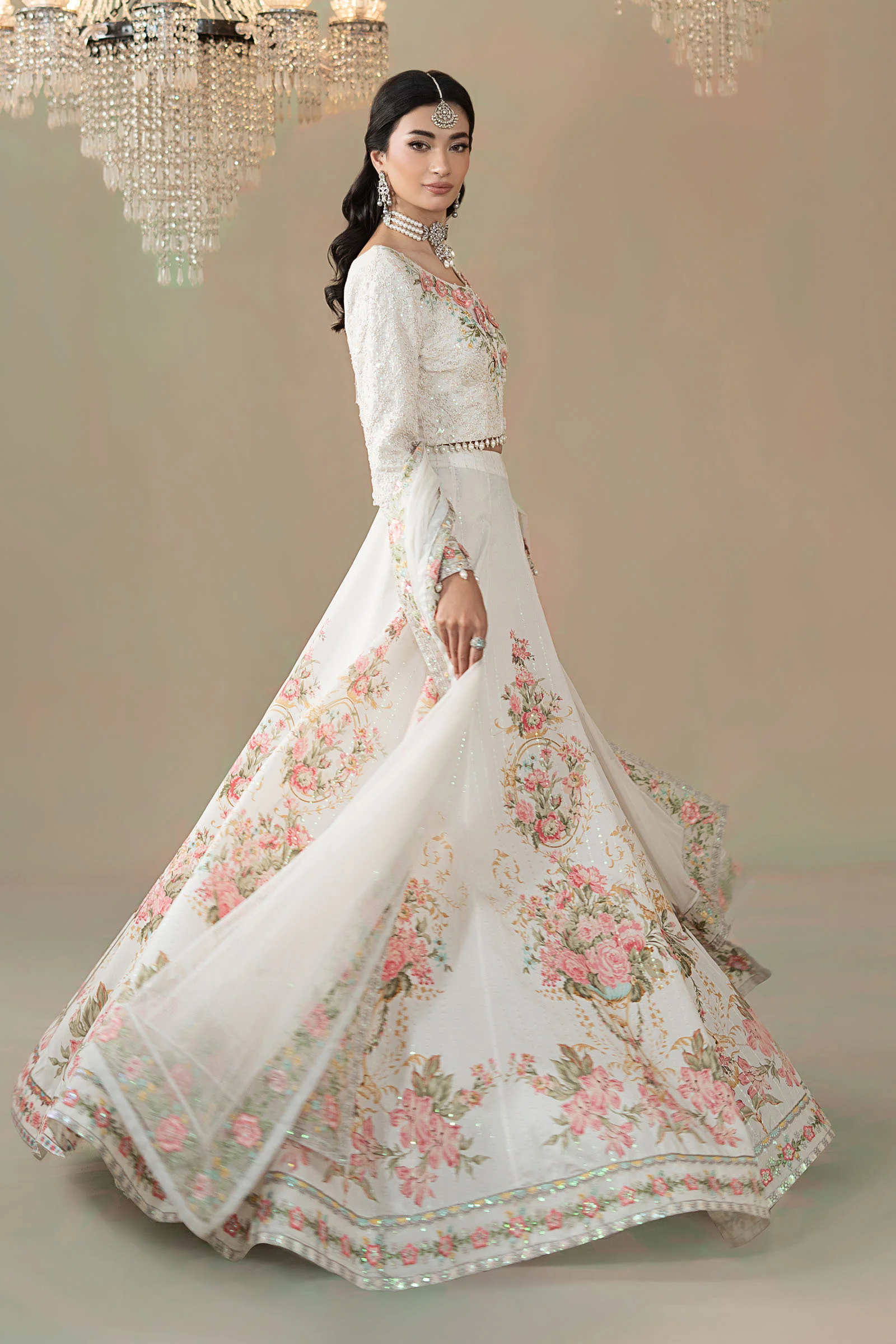 3 Piece Embroidered Raw Silk Suit - Image 8