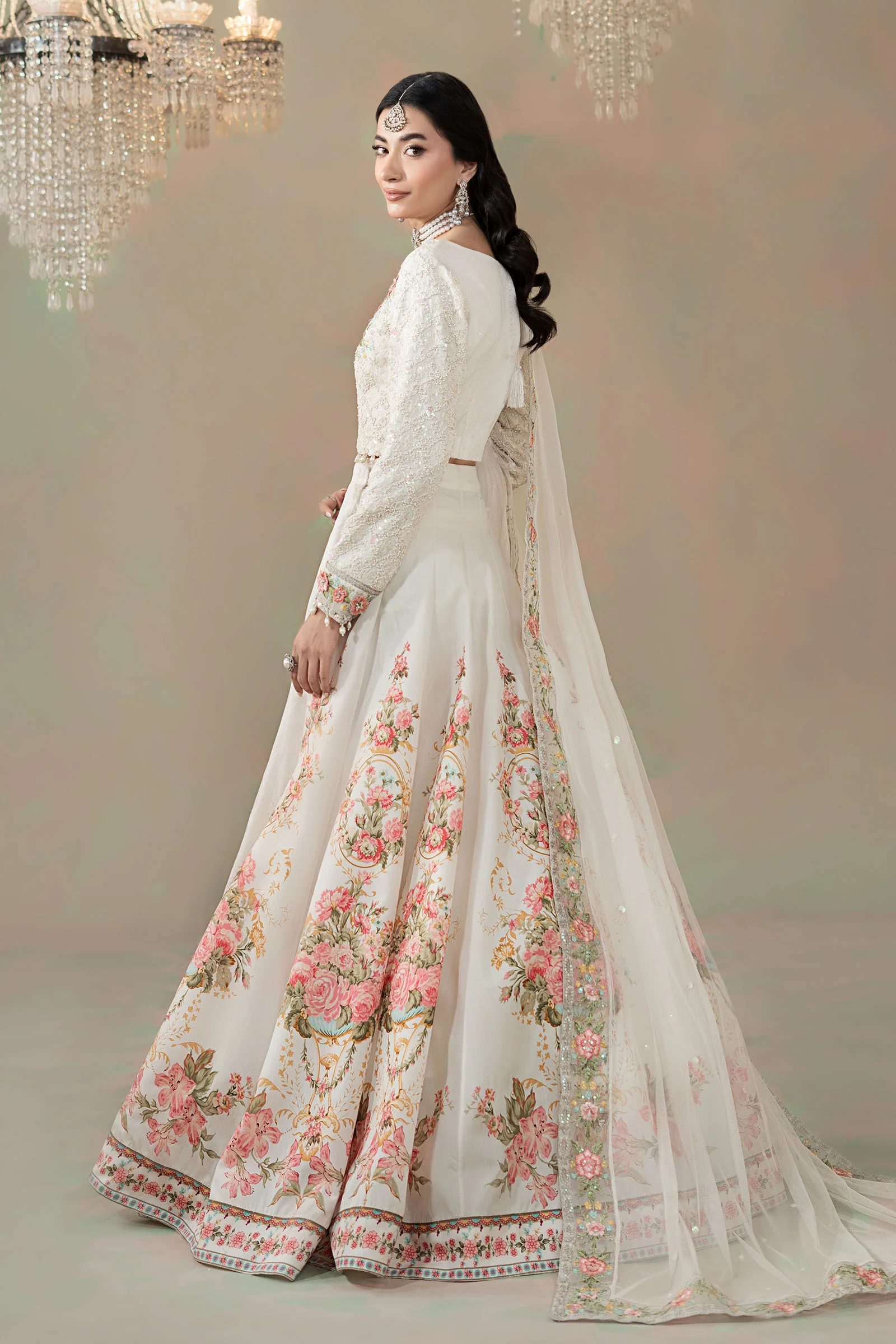 3 Piece Embroidered Raw Silk Suit - Image 9