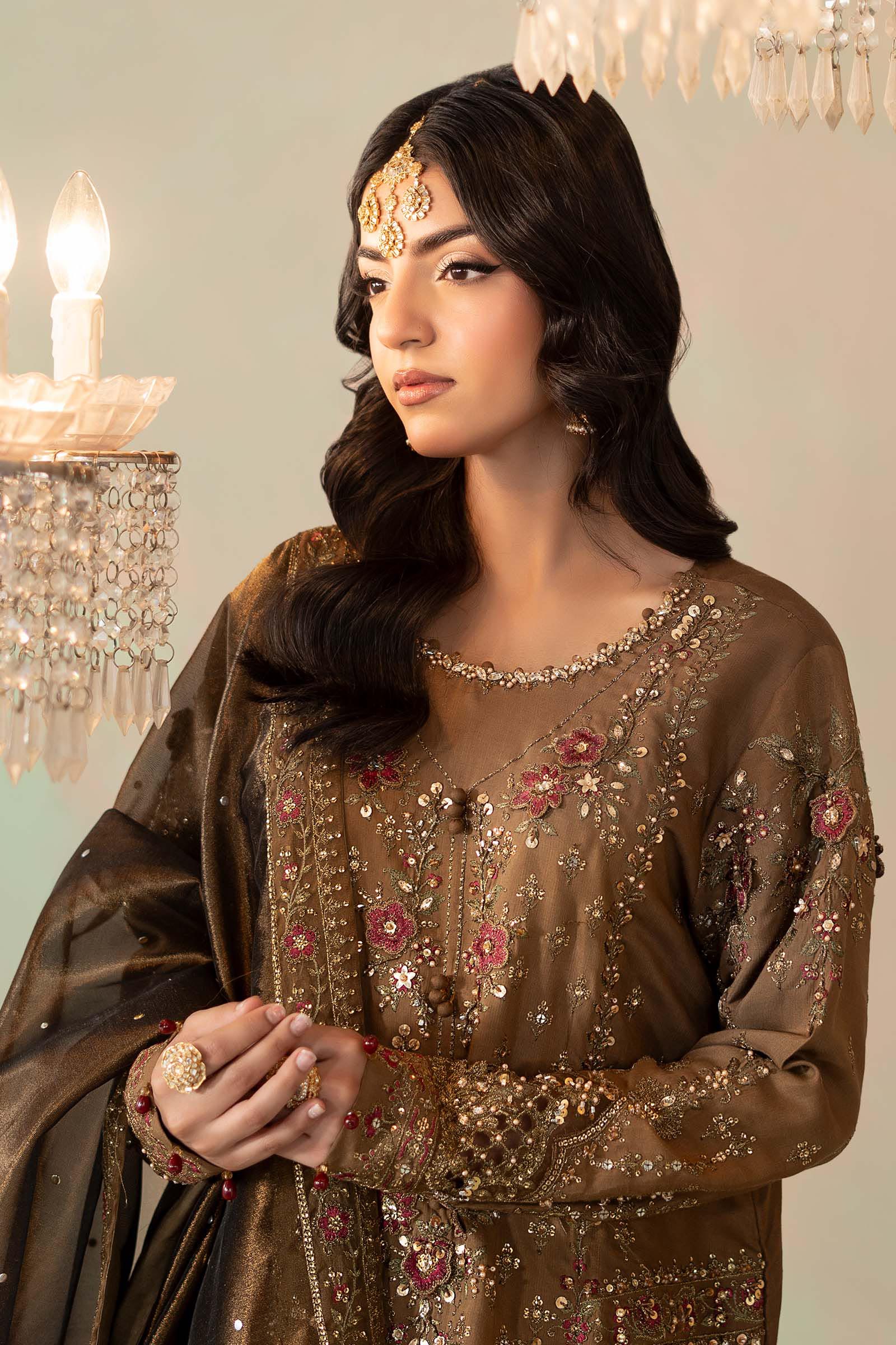 3 Piece Embroidered Raw Silk Suit - Image 2