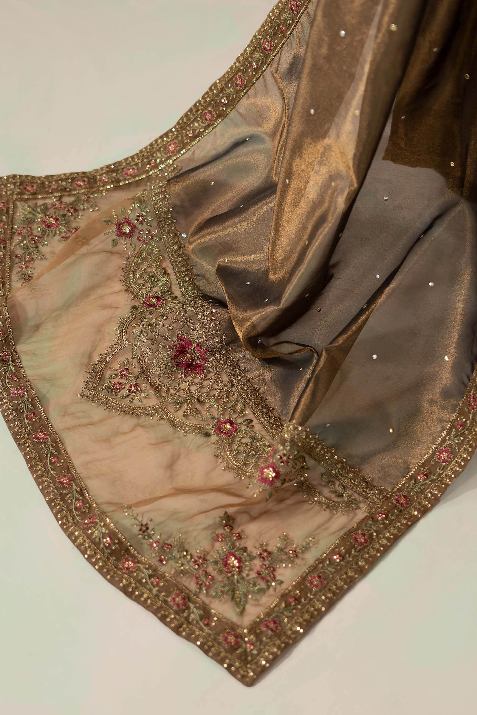 3 Piece Embroidered Raw Silk Suit - Image 6