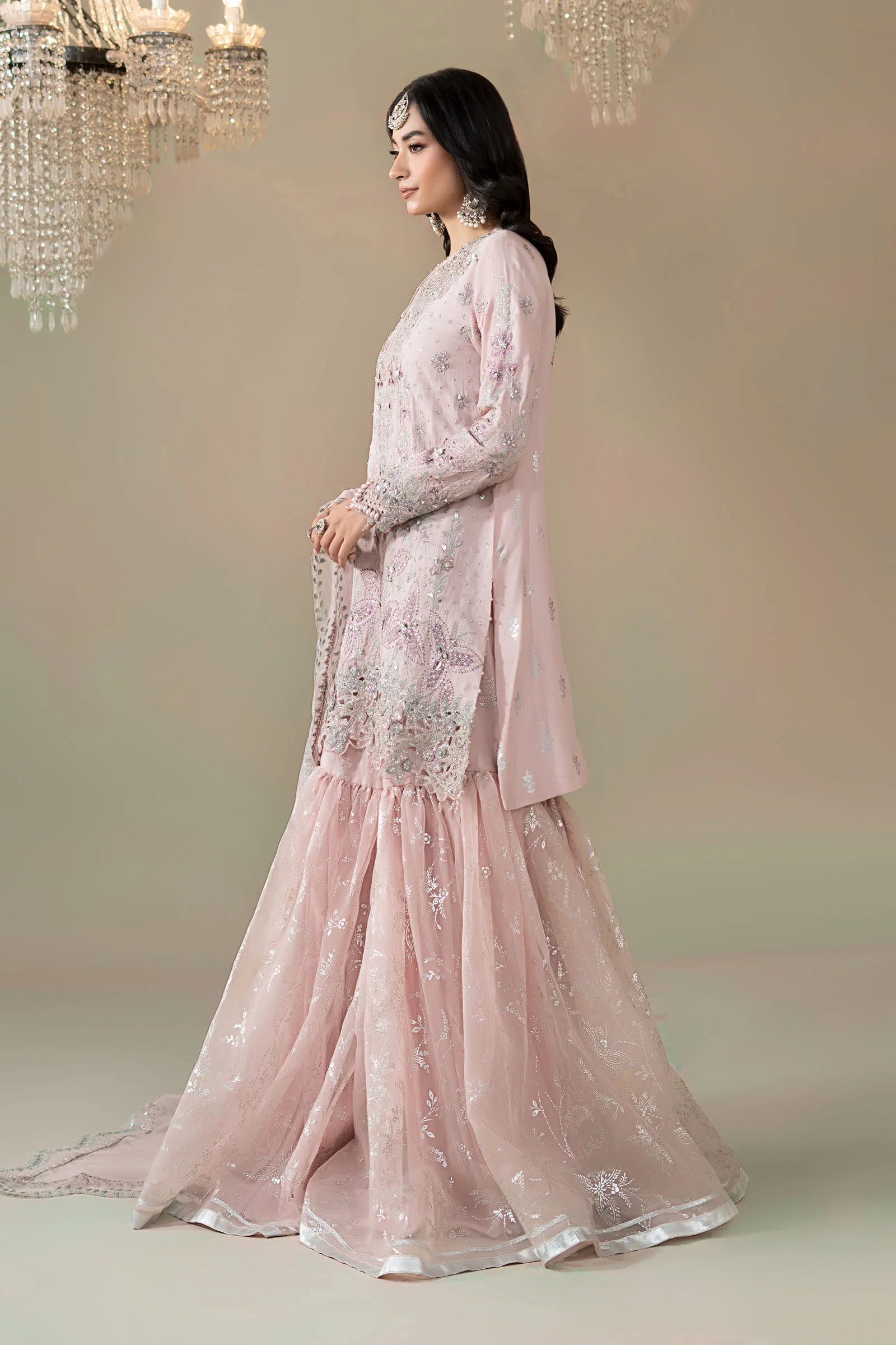 3 Piece Embroidered Raw Silk Suit - Image 10