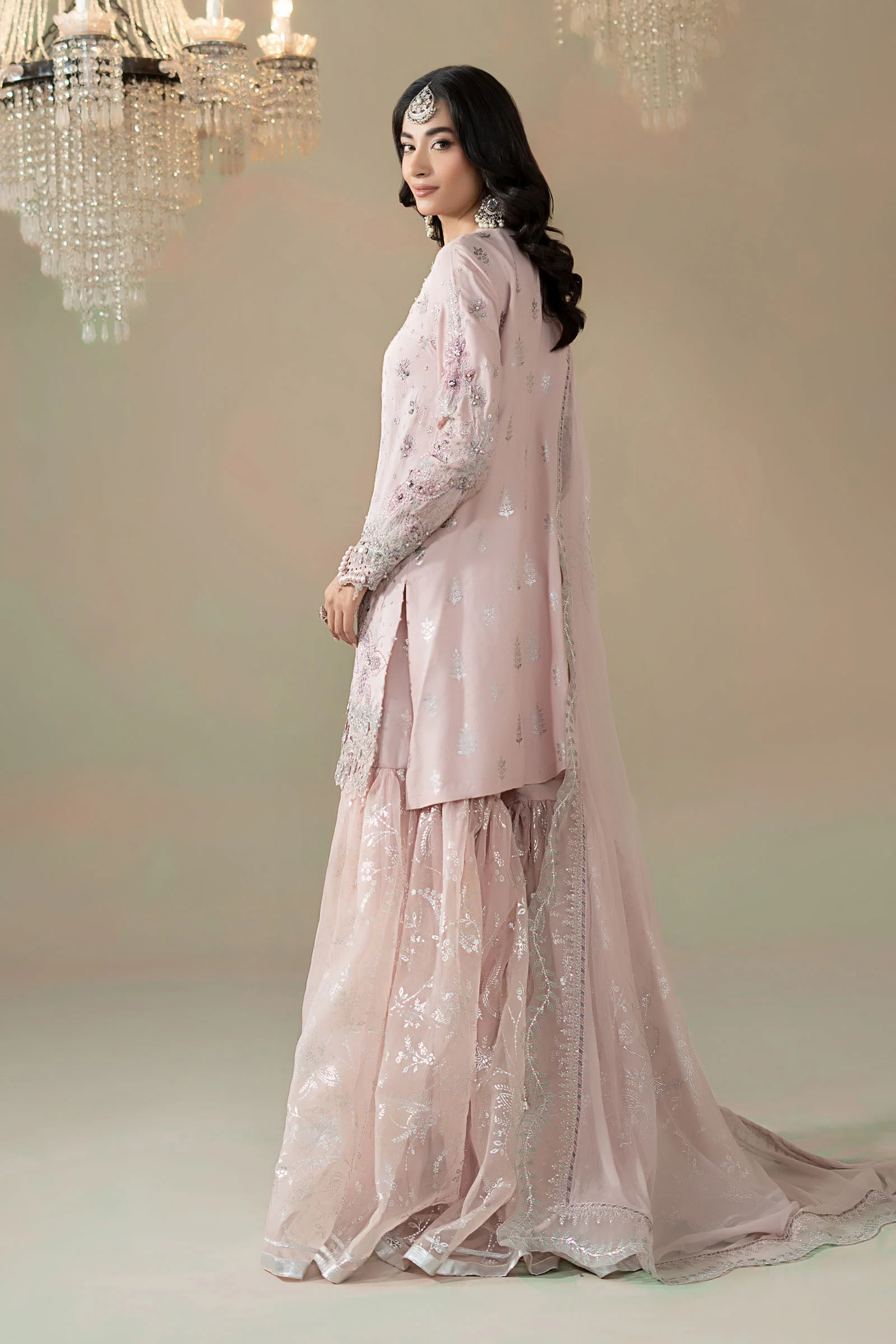 3 Piece Embroidered Raw Silk Suit - Image 11