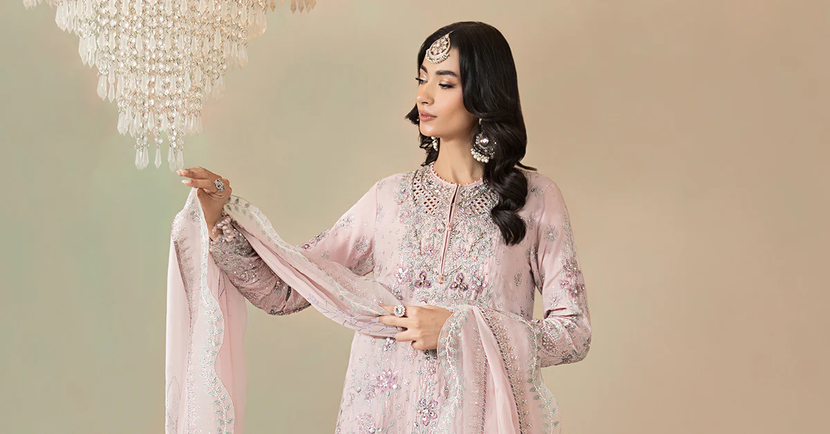3 Piece Embroidered Raw Silk Suit - Image 12
