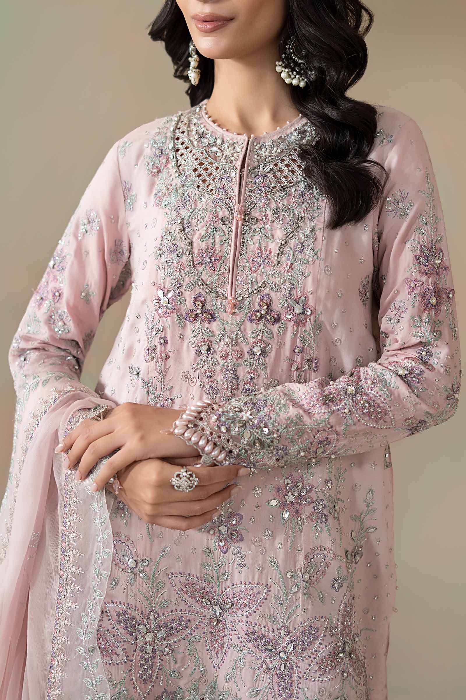 3 Piece Embroidered Raw Silk Suit - Image 5