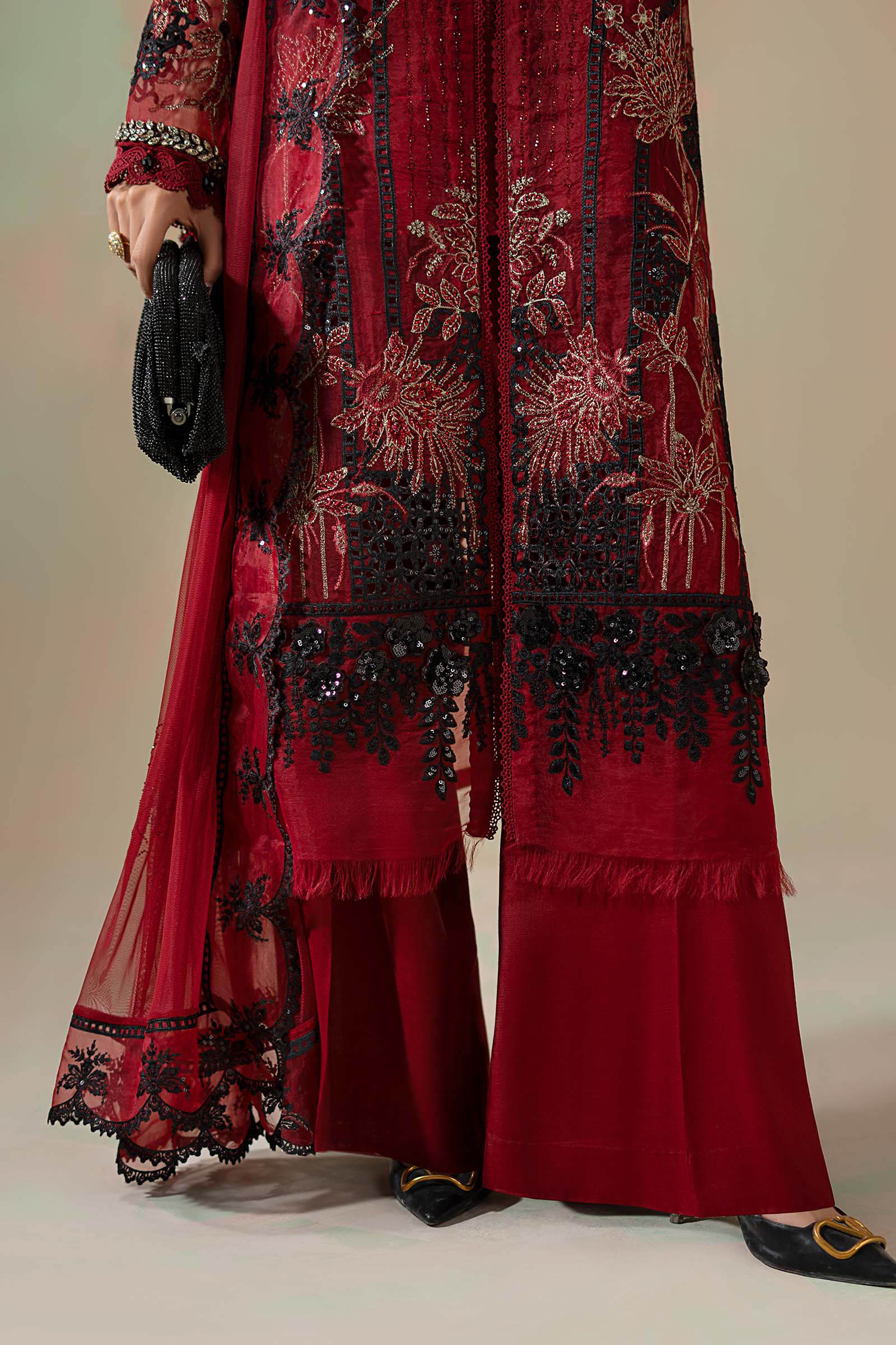 3 Piece Embroidered Organza Suit - Image 5