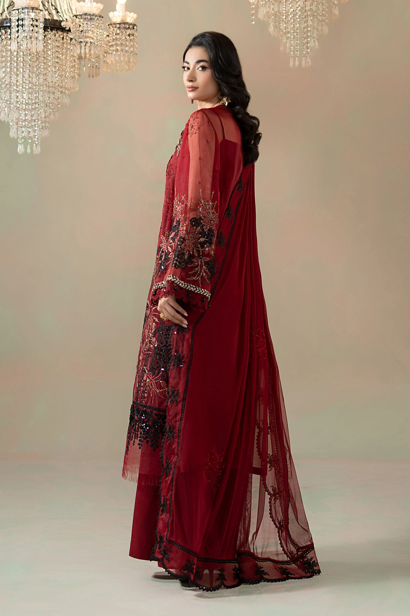 3 Piece Embroidered Organza Suit - Image 7