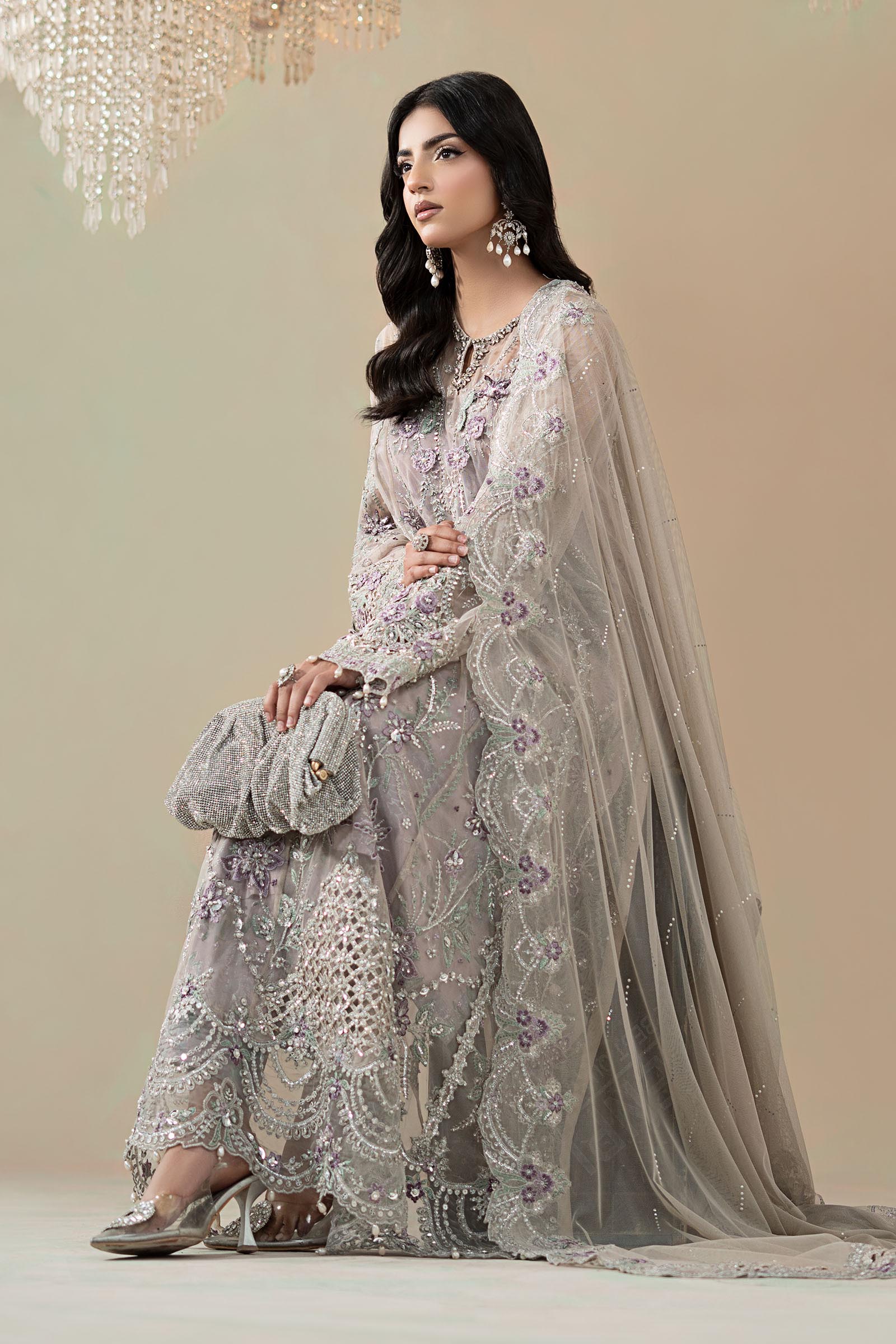 3 Piece Embroidered Net Suit - Image 3