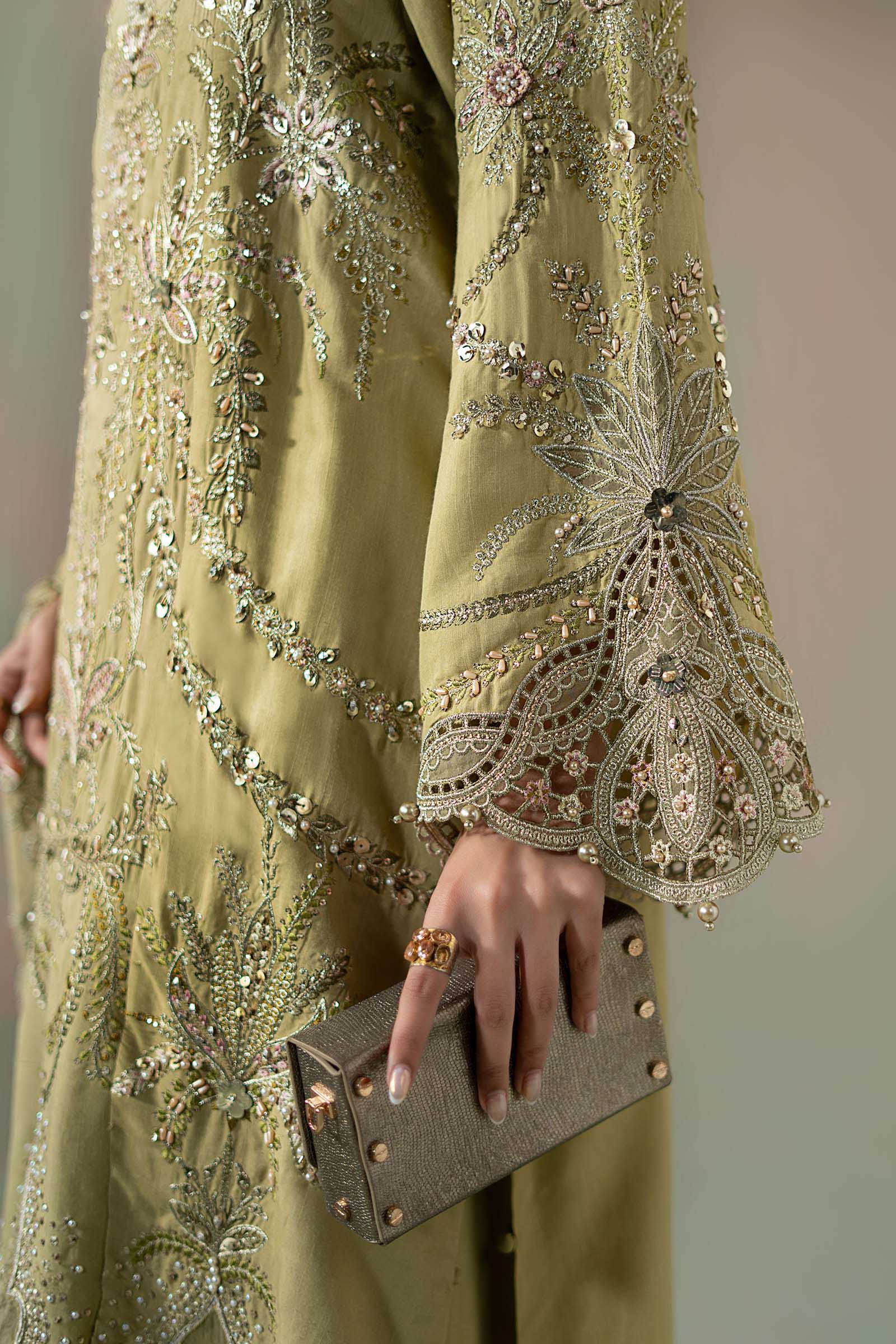 3 Piece Embroidered Raw Silk Suit - Image 5