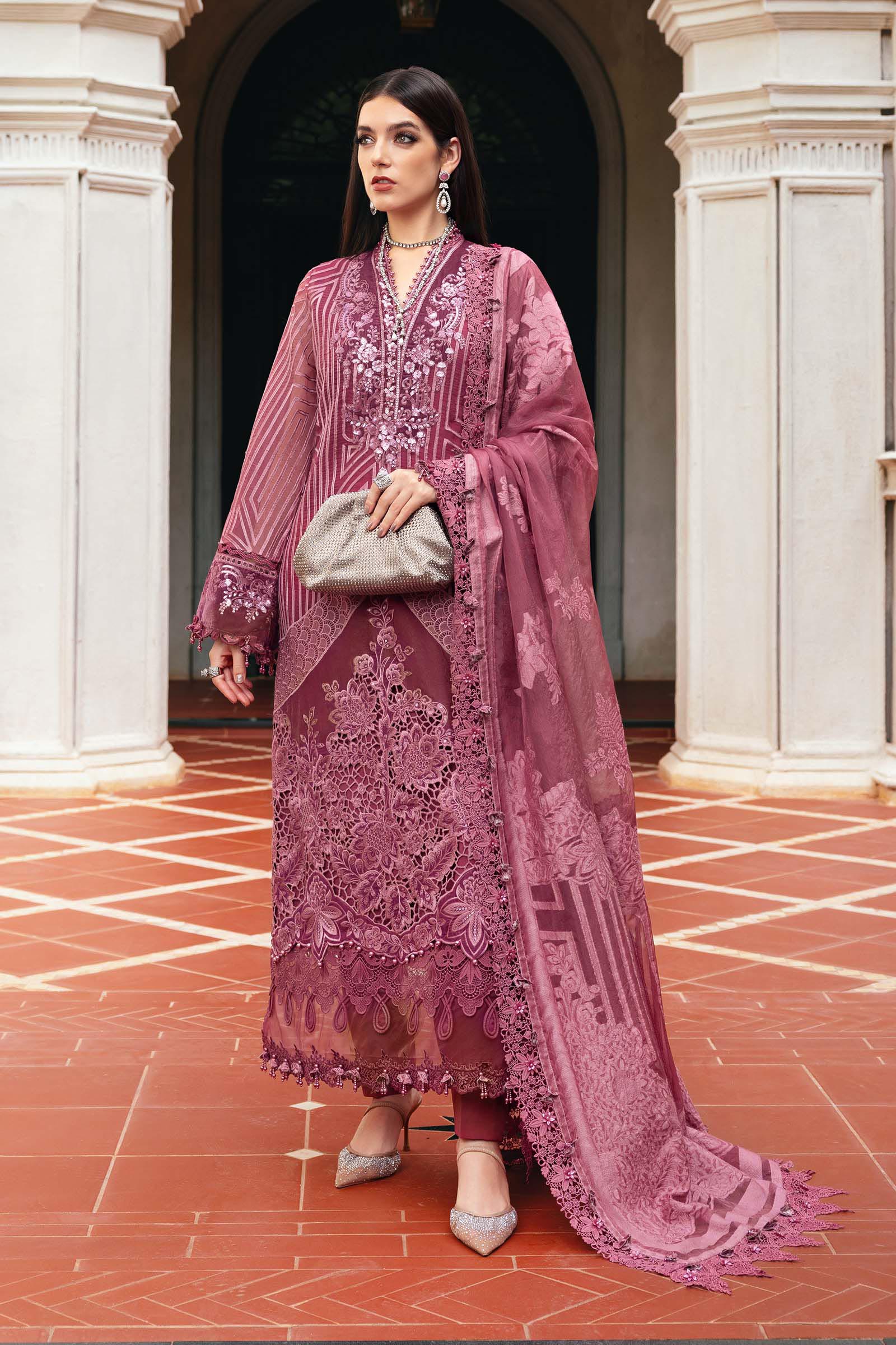 3 Piece Unstitched Embroidered Organza Suit