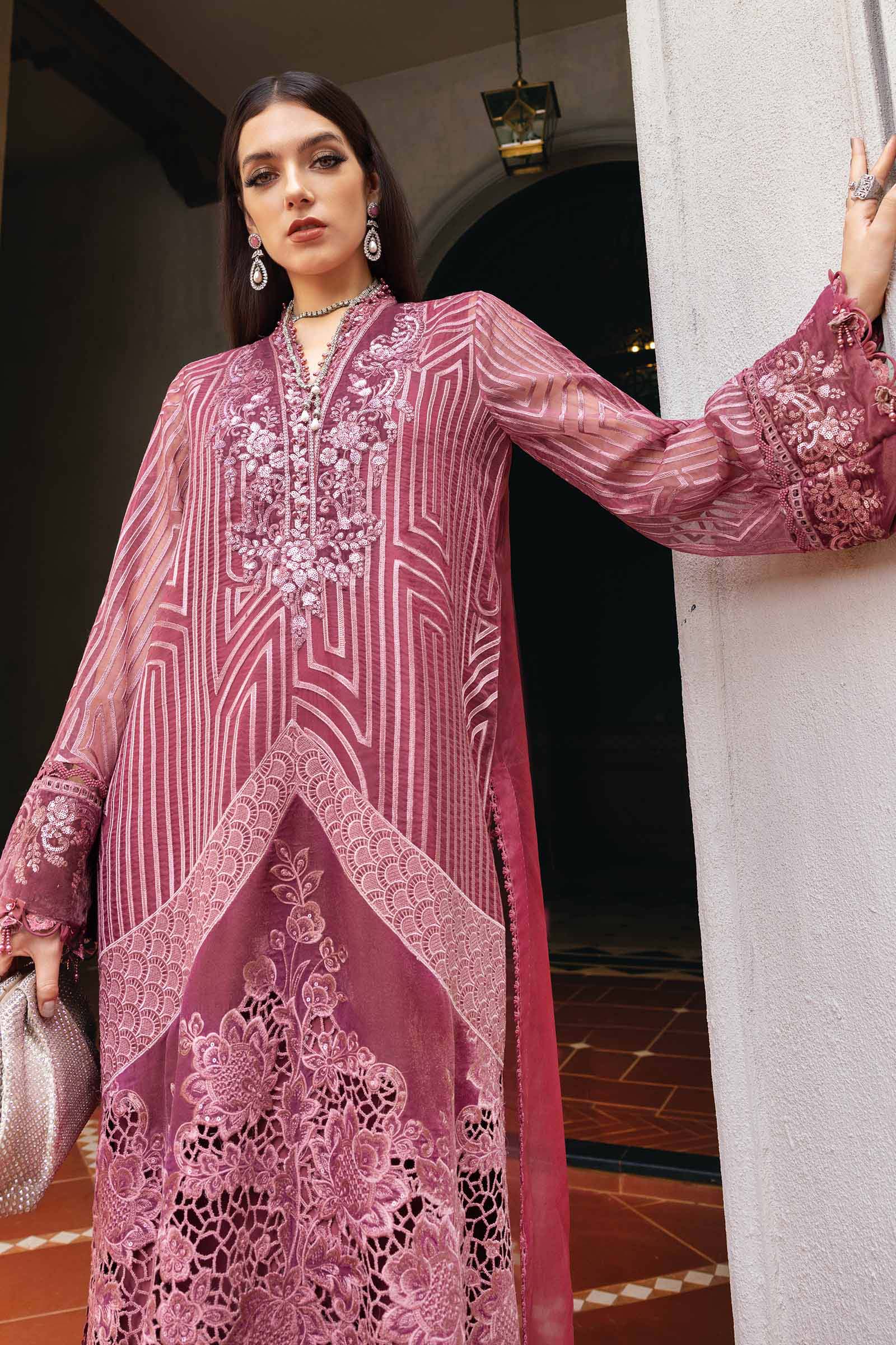 3 Piece Unstitched Embroidered Organza Suit - Image 4