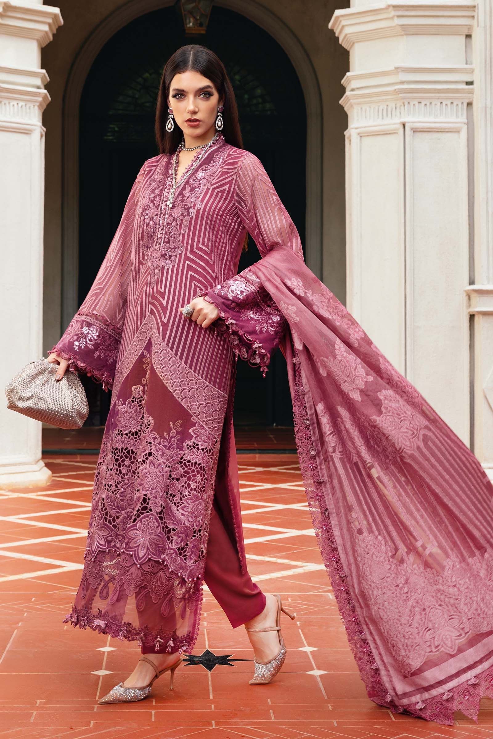 3 Piece Unstitched Embroidered Organza Suit - Image 6