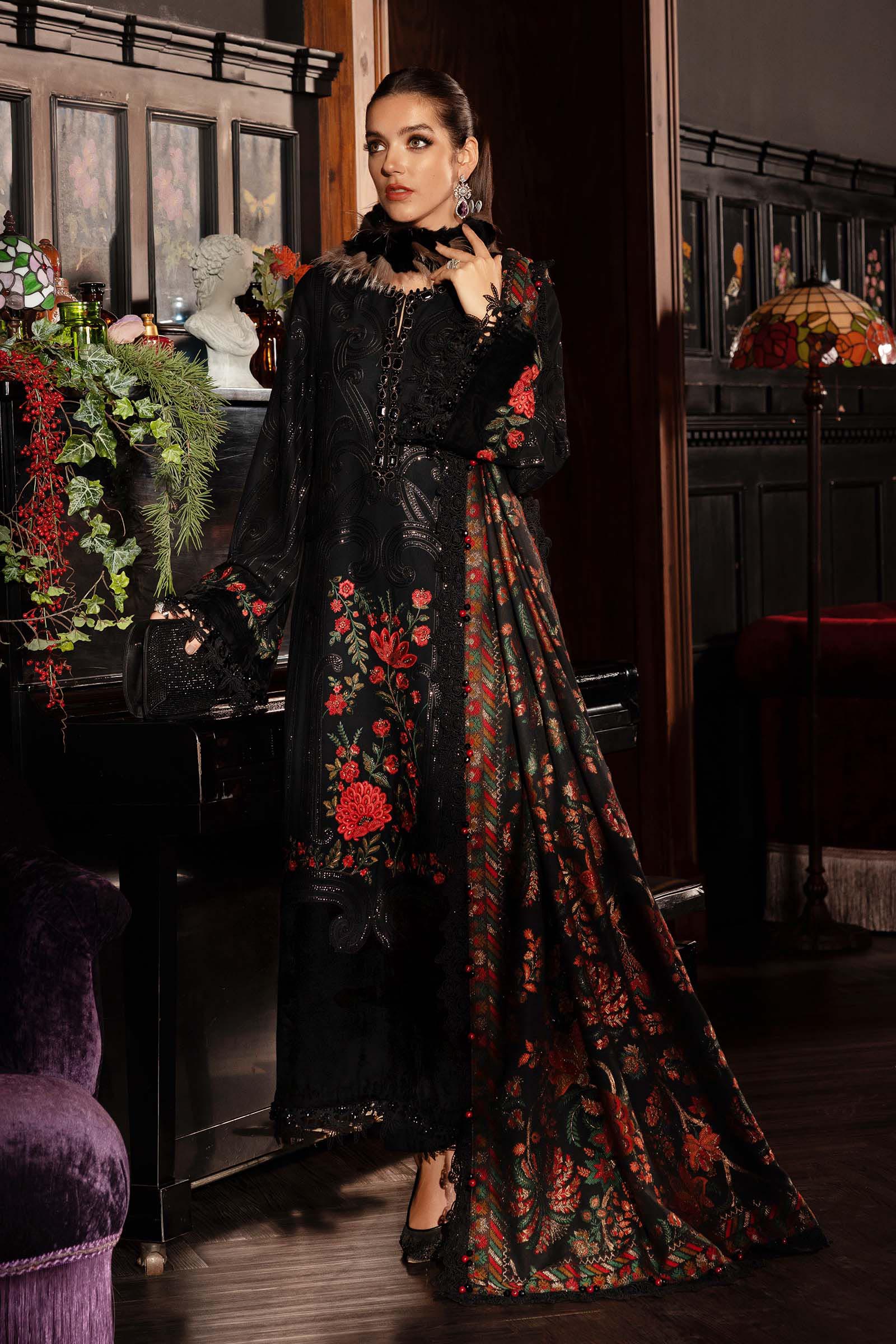 3 Piece Unstitched Embroidered Linen Suit - Image 4