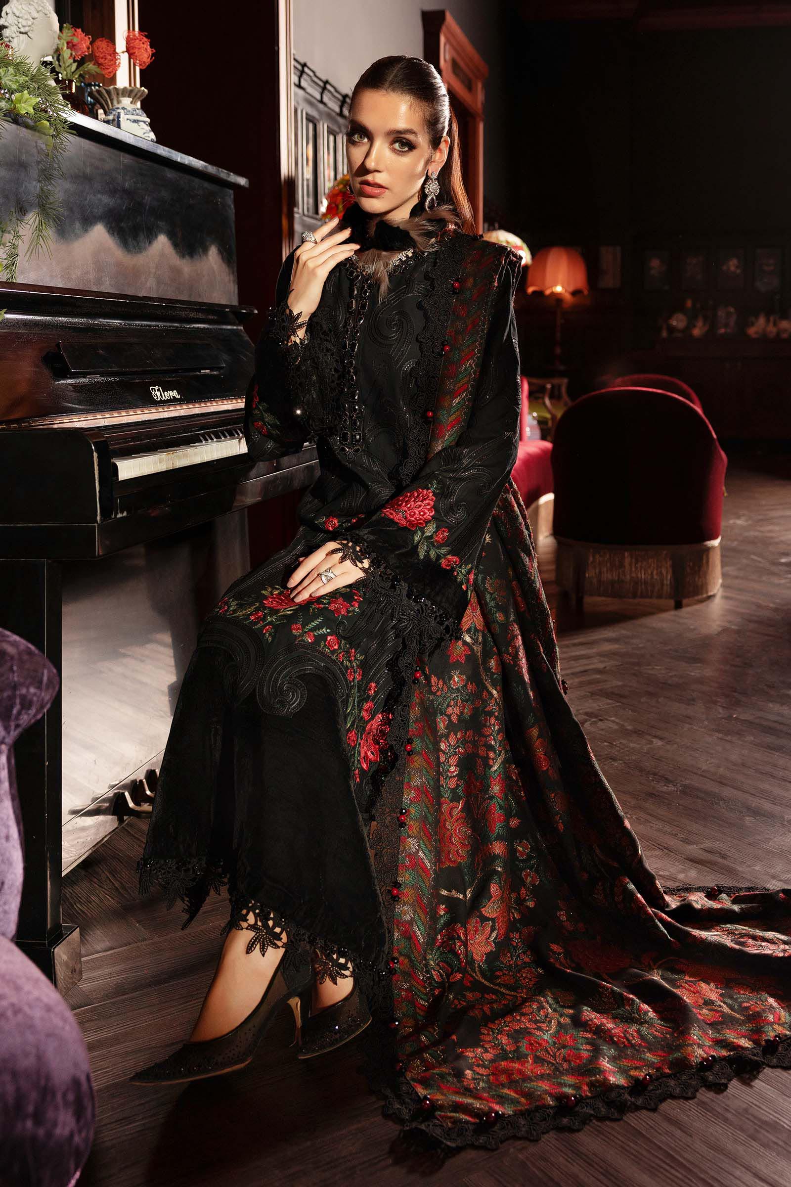 3 Piece Unstitched Embroidered Linen Suit - Image 6