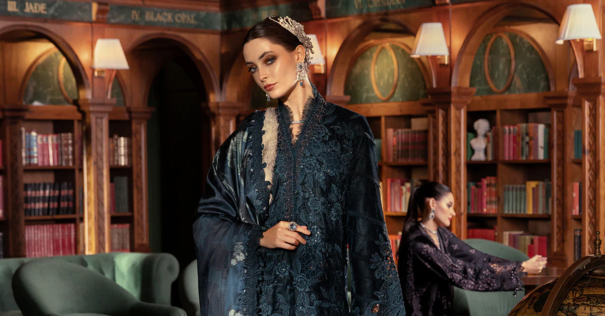 3 Piece Unstitched Embroidered Velvet Suit - Image 7