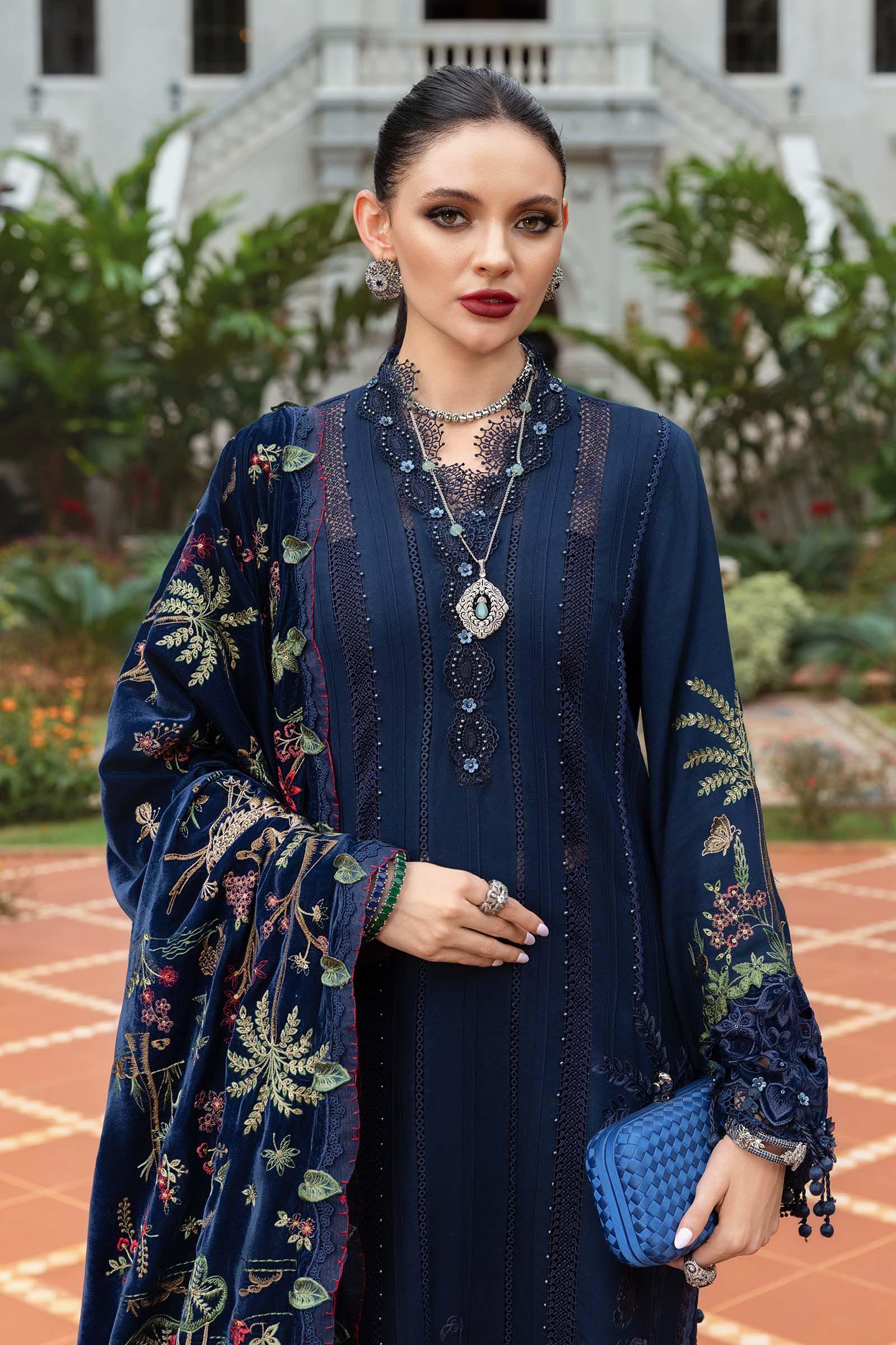 3 Piece Unstitched Embroidered Twill Linen Suit - Image 3