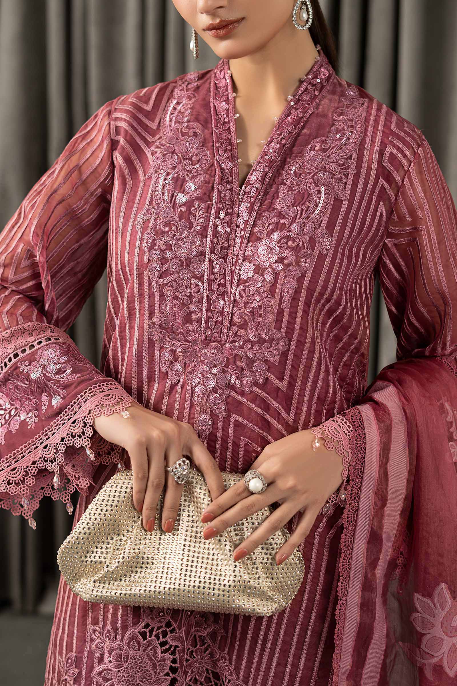 3 Piece Embroidered Organza Suit - Image 3