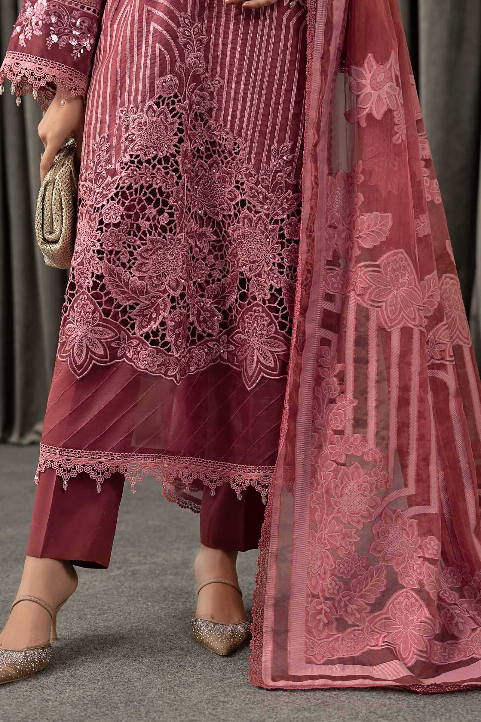 3 Piece Embroidered Organza Suit - Image 5
