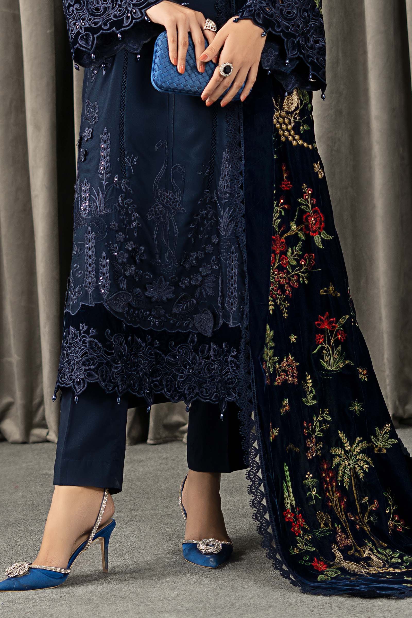 3 Piece Embroidered Twill Linen Suit - Image 6